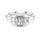 1 Carat Radiant Lab Diamond Three Stone Ring