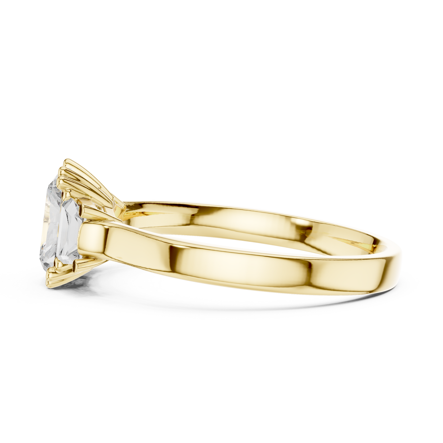 1 Carat Radiant Lab Diamond Three Stone Ring