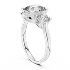 Square Emerald Cut Three Stone Engagement Ring