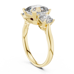 Square Emerald Cut Three Stone Engagement Ring