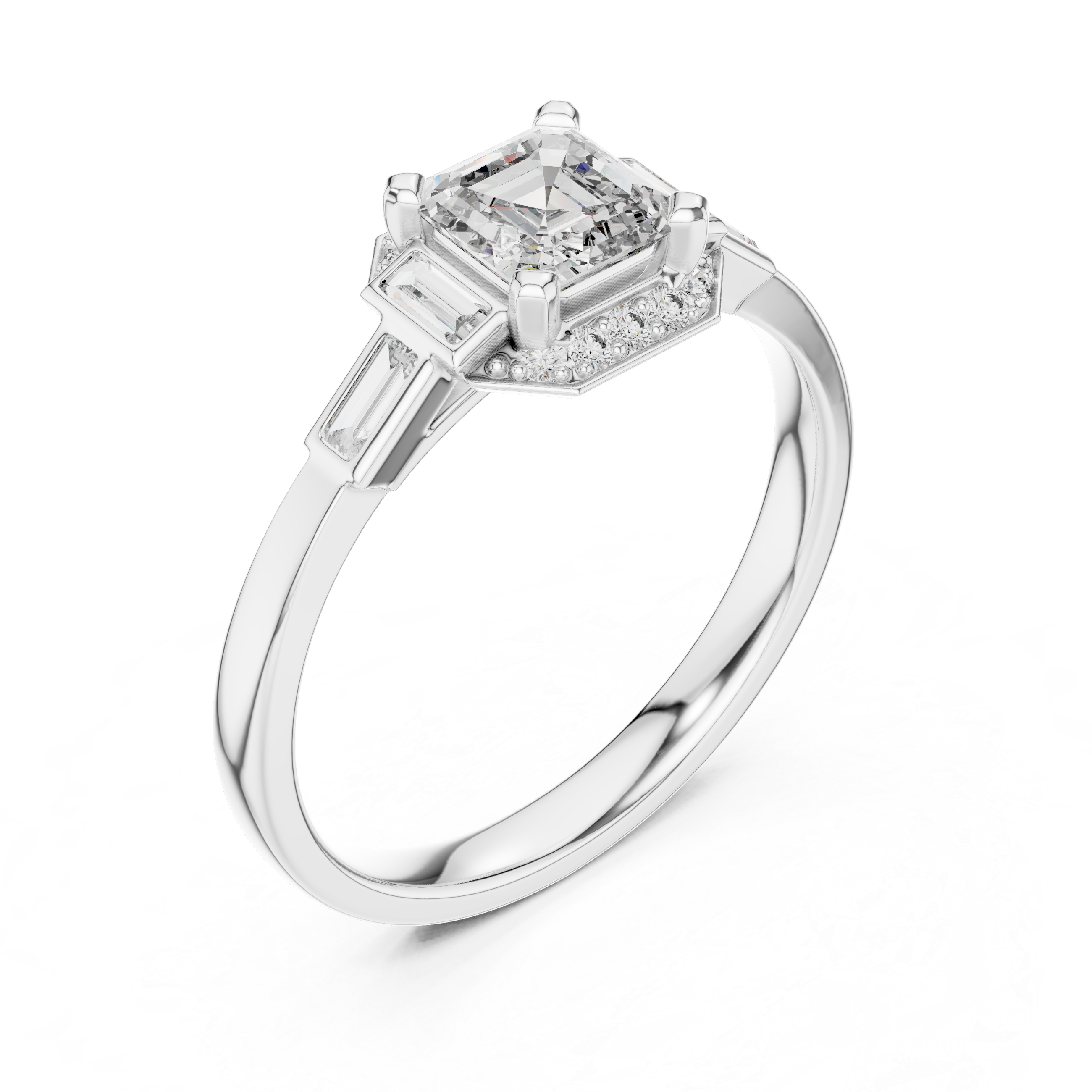 Multi Shape Lab Diamond Engagement Ring