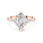 1 Carat Marquise Cut Three Stone Diamond Ring