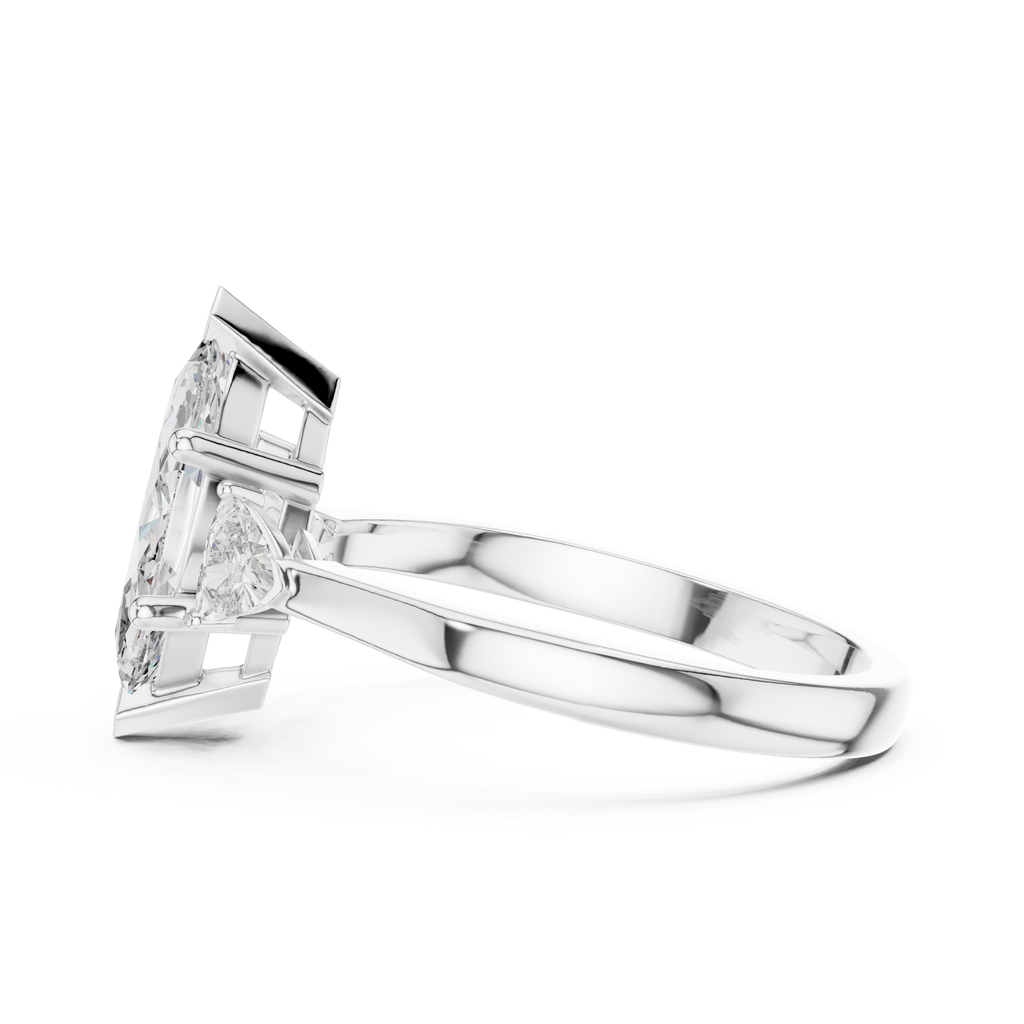 1 Carat Marquise Cut Three Stone Diamond Ring