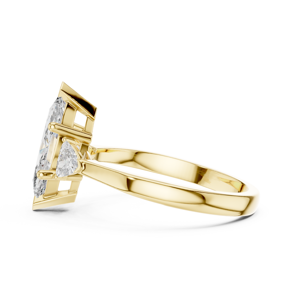 1 Carat Marquise Cut Three Stone Diamond Ring