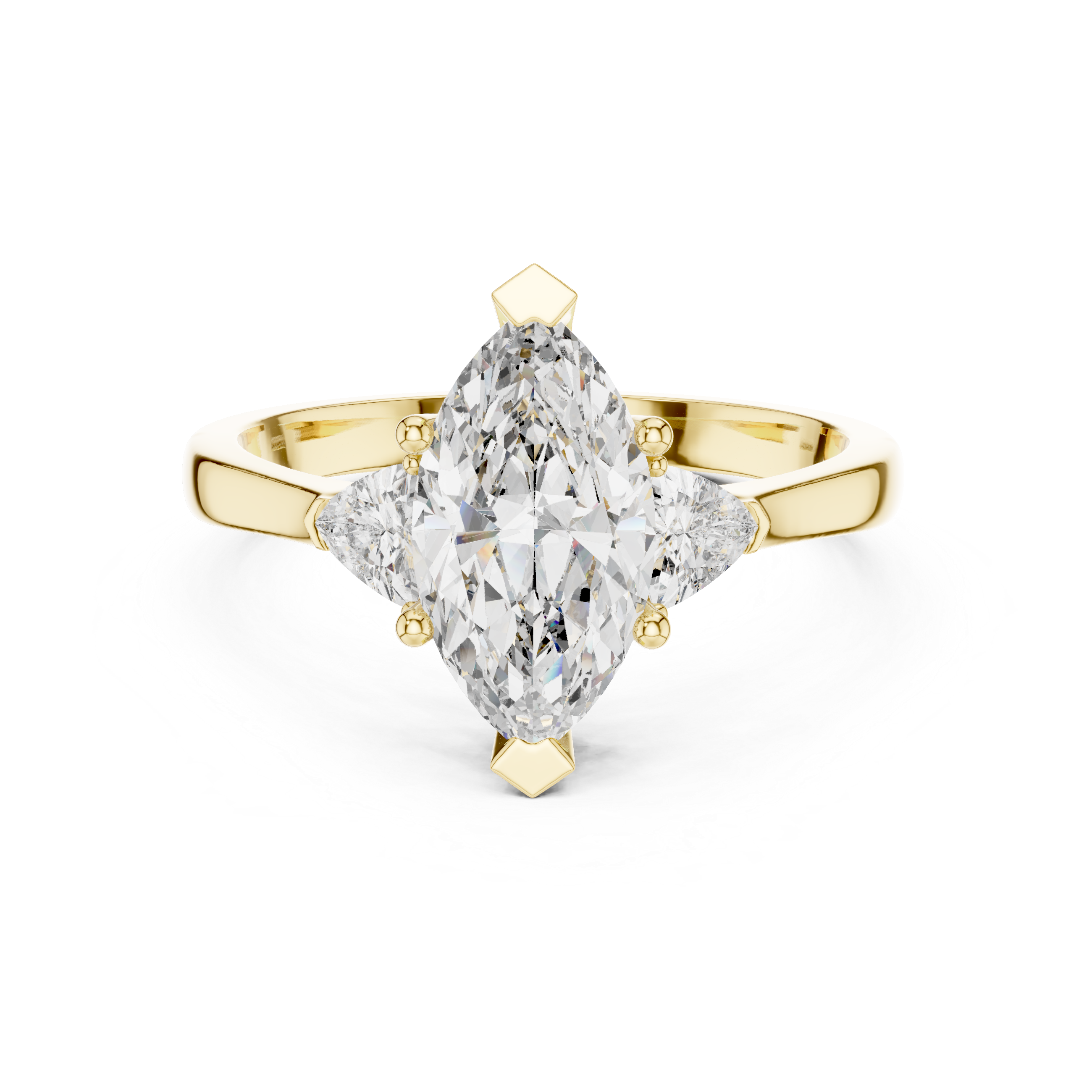 1 Carat Marquise Cut Three Stone Diamond Ring