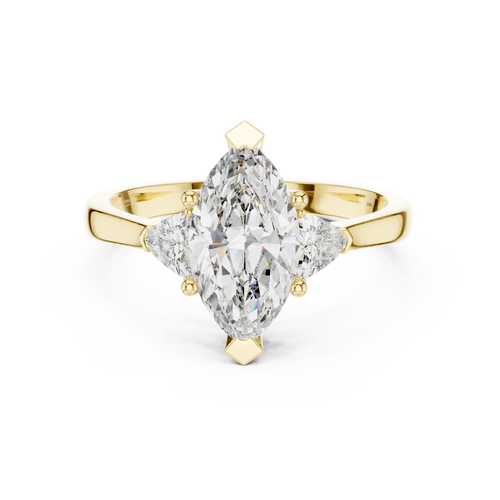 1 Carat Marquise Cut Three Stone Diamond Ring