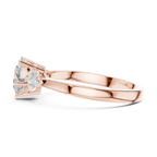 Heart Cut Lab Diamond Three Stone Engagement Ring