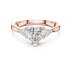 Heart Cut Lab Diamond Three Stone Engagement Ring