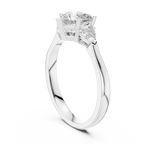 Heart Cut Lab Diamond Three Stone Engagement Ring