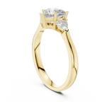 Heart Cut Lab Diamond Three Stone Engagement Ring