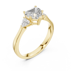 Heart Cut Lab Diamond Three Stone Engagement Ring