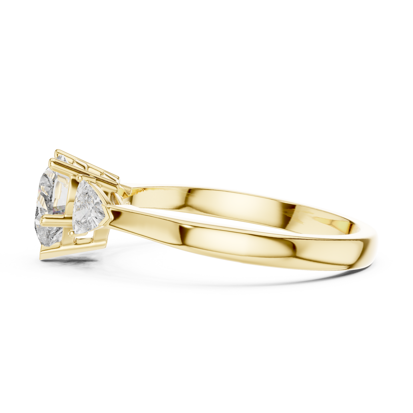 Heart Cut Lab Diamond Three Stone Engagement Ring