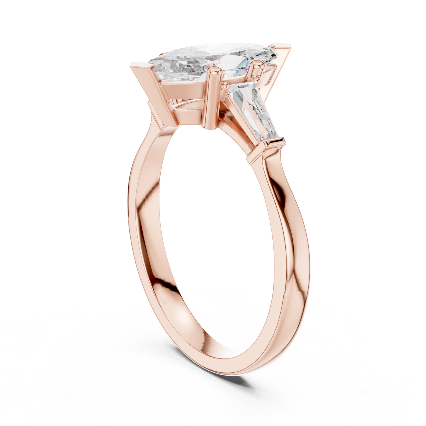 Three Stone Marquise Cut Diamond Engagement Ring