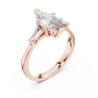 Three Stone Marquise Cut Diamond Engagement Ring