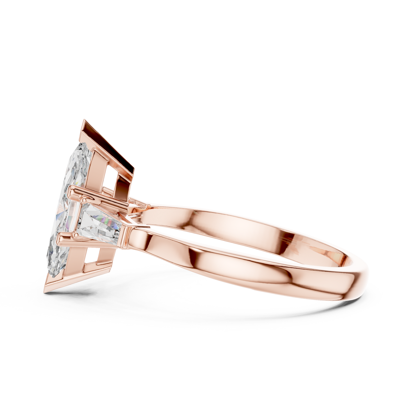 Three Stone Marquise Cut Diamond Engagement Ring