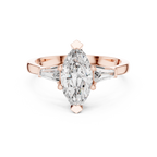 Three Stone Marquise Cut Diamond Engagement Ring