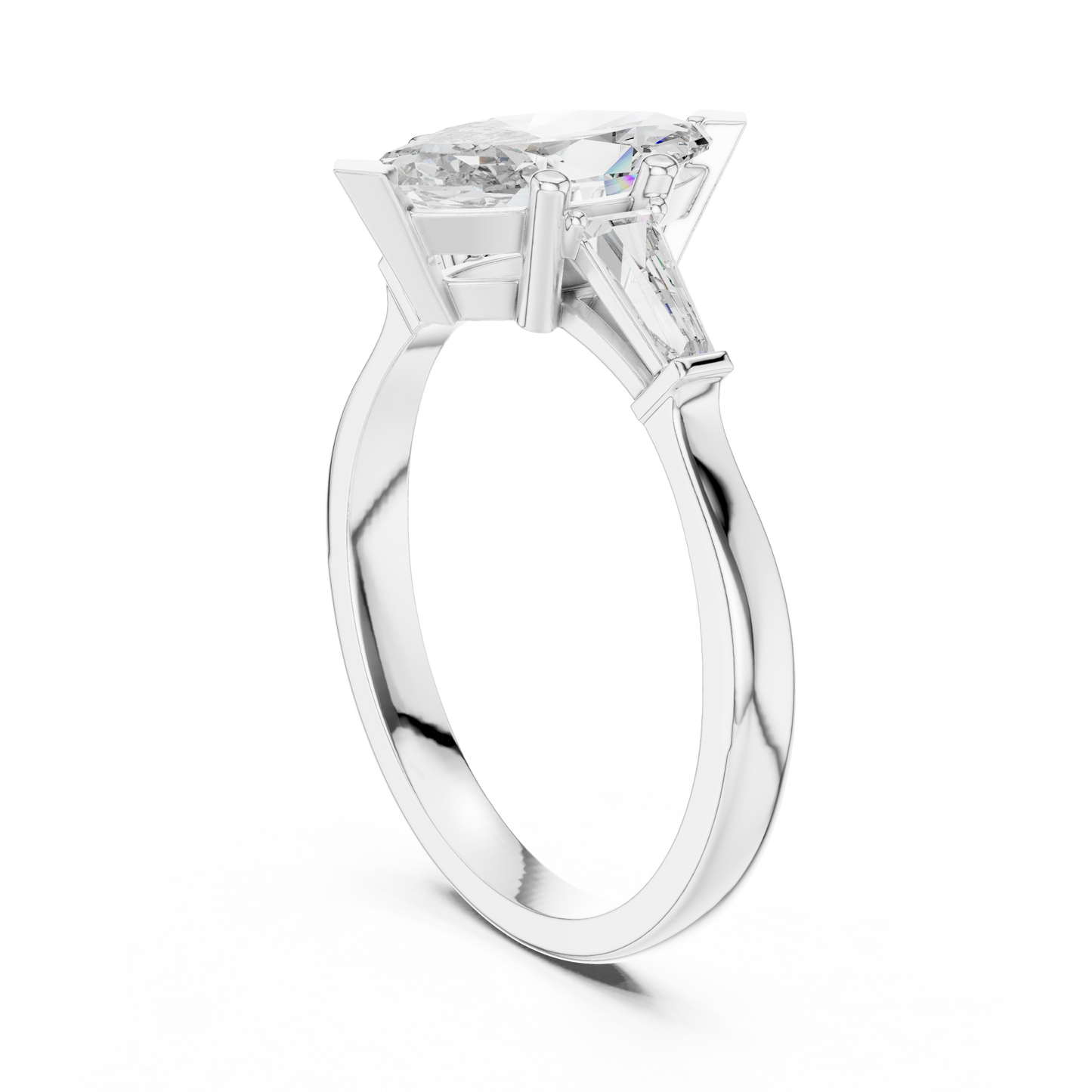 Three Stone Marquise Cut Diamond Engagement Ring