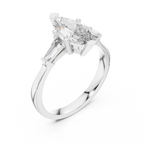 Three Stone Marquise Cut Diamond Engagement Ring