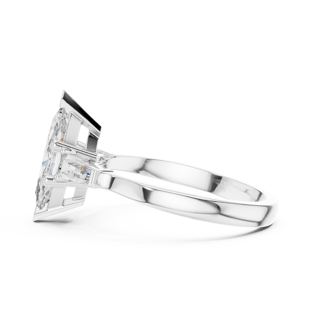 Three Stone Marquise Cut Diamond Engagement Ring