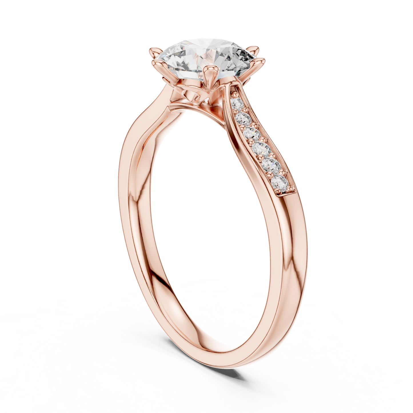 Round Diamond Solitaire Ring With Six Prong