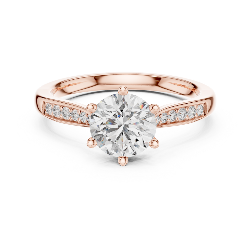 Round Diamond Solitaire Ring With Six Prong