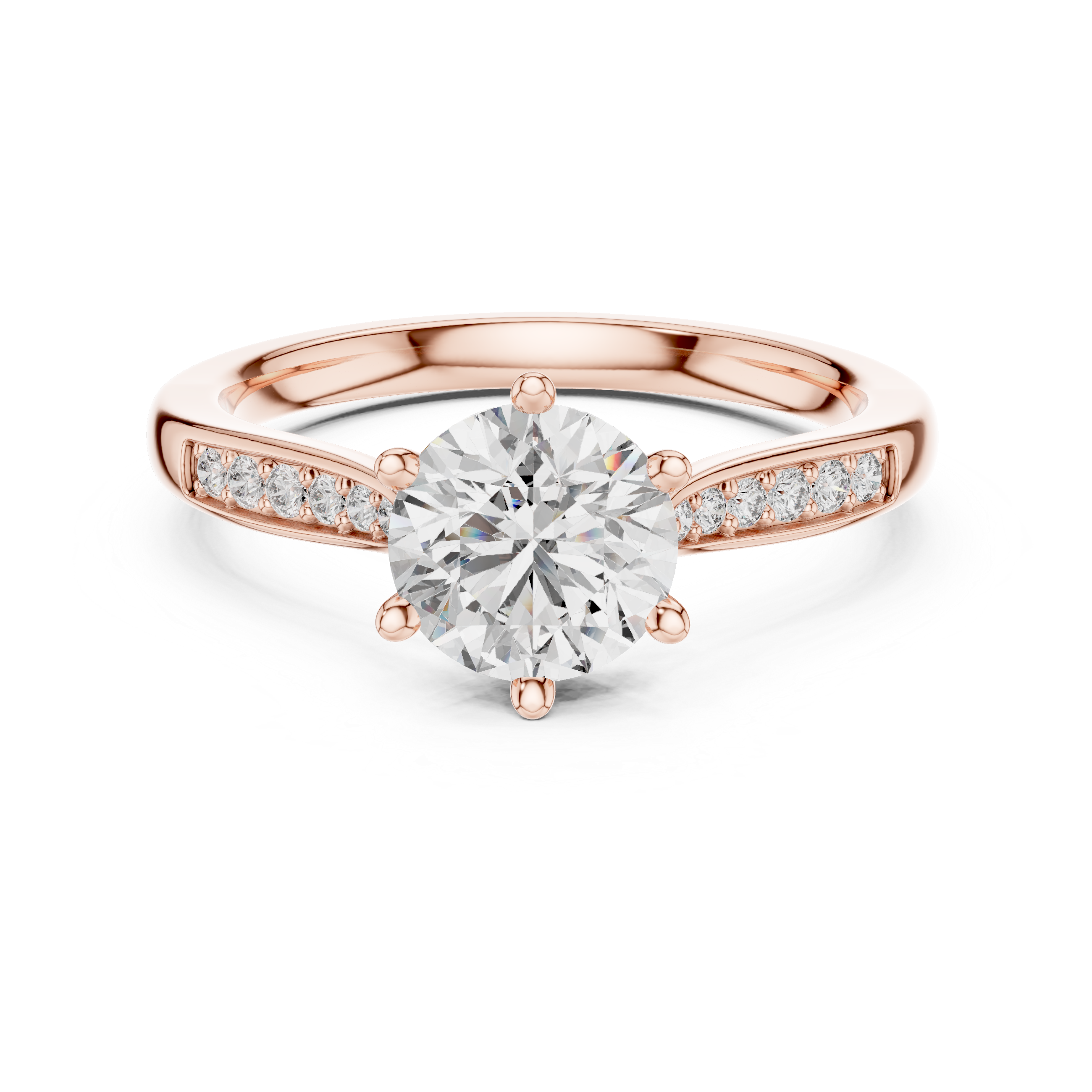 Round Diamond Solitaire Ring With Six Prong
