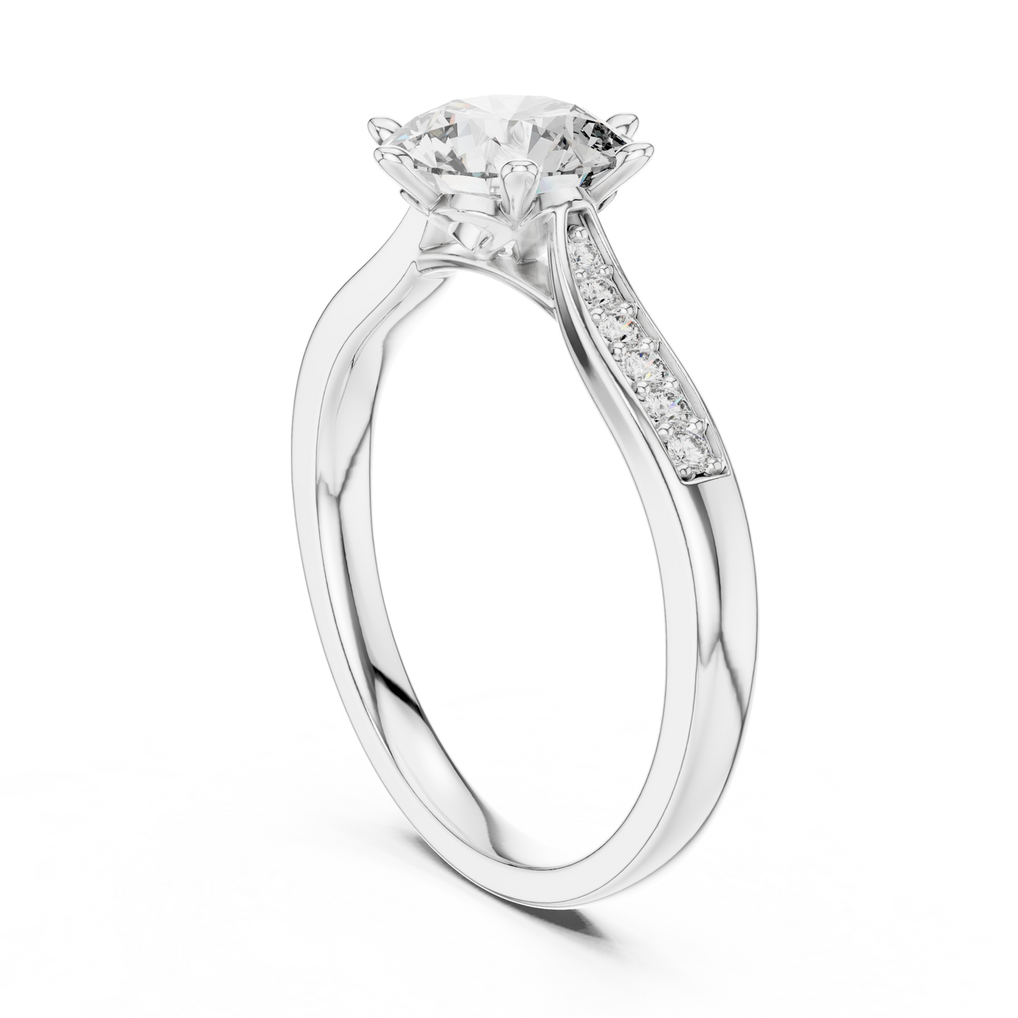 Round Diamond Solitaire Ring With Six Prong