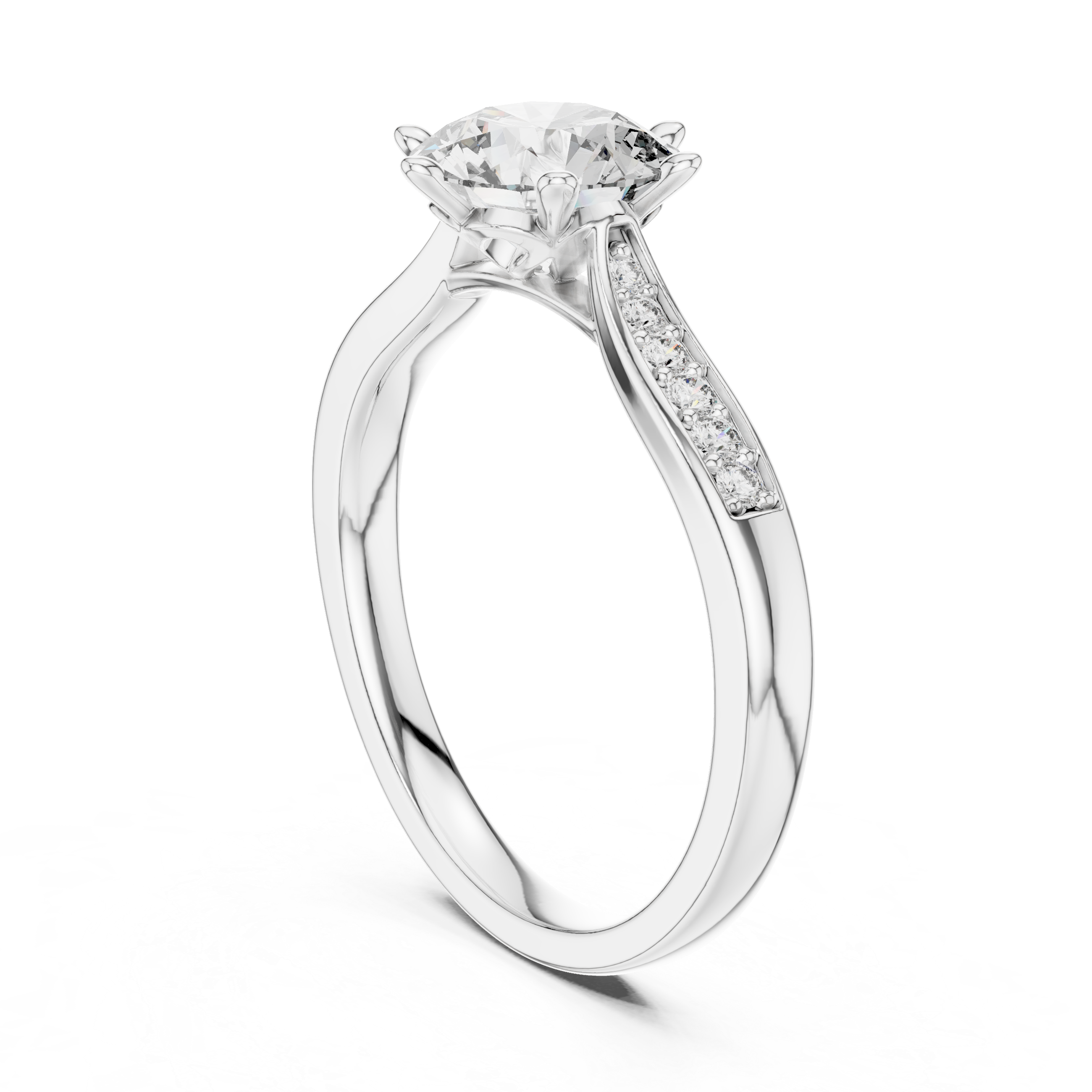 Round Diamond Solitaire Ring With Six Prong