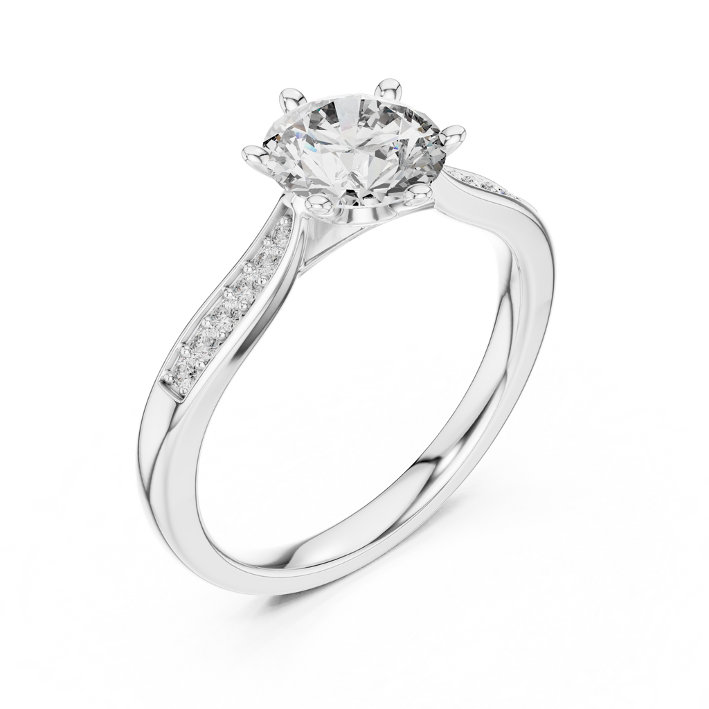 Round Diamond Solitaire Ring With Six Prong