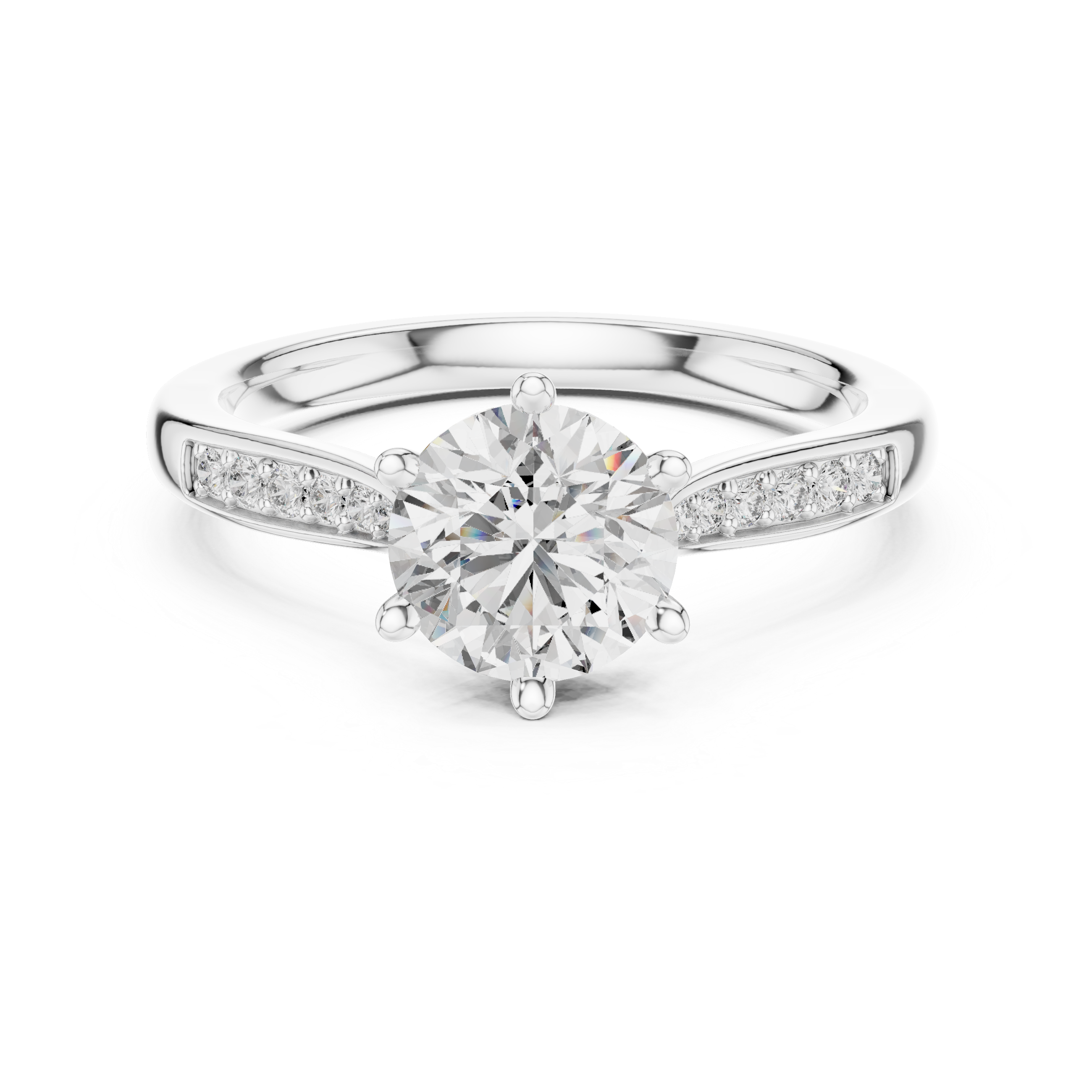 Round Diamond Solitaire Ring With Six Prong