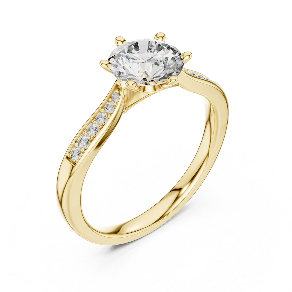 Round Diamond Solitaire Ring With Six Prong