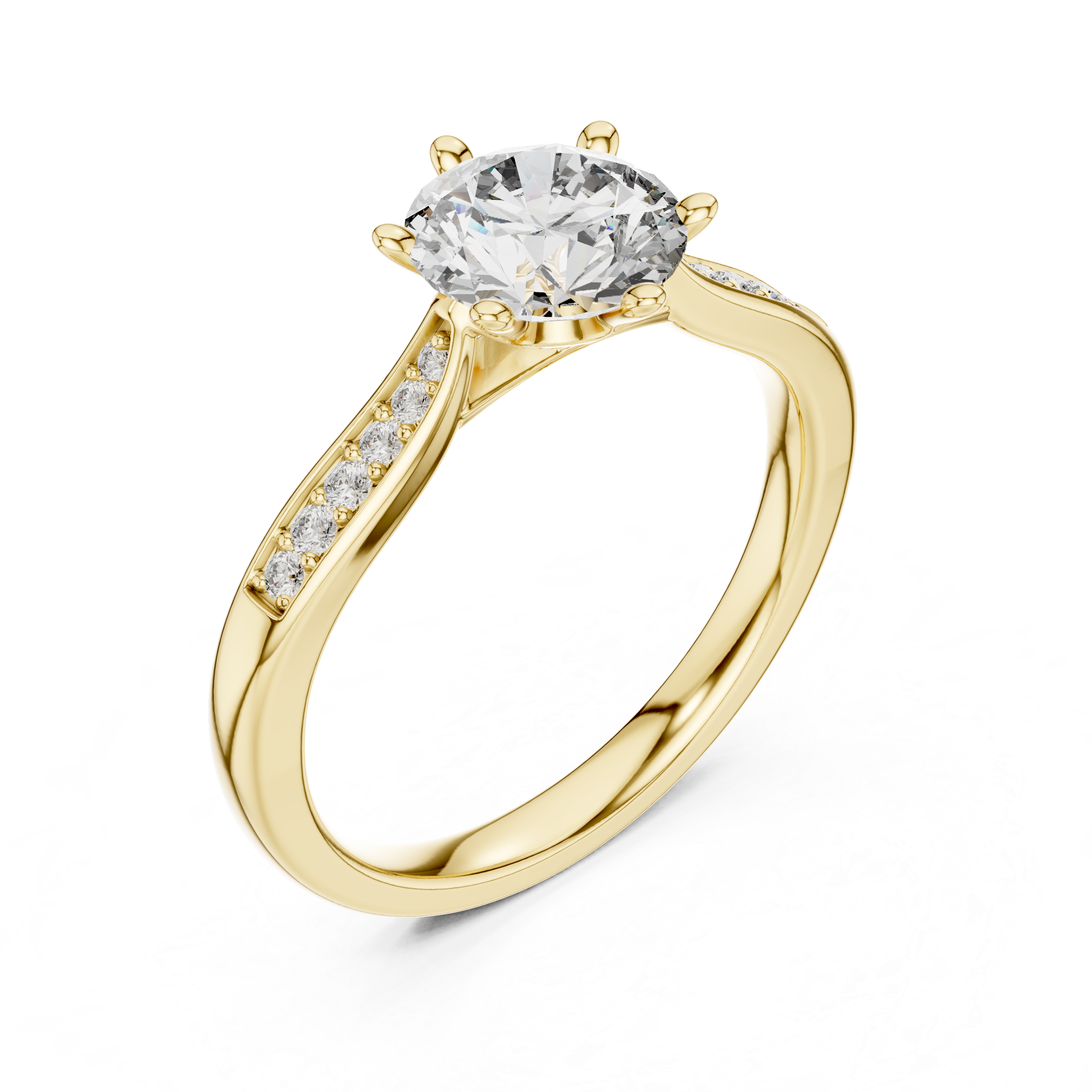 Round Diamond Solitaire Ring With Six Prong