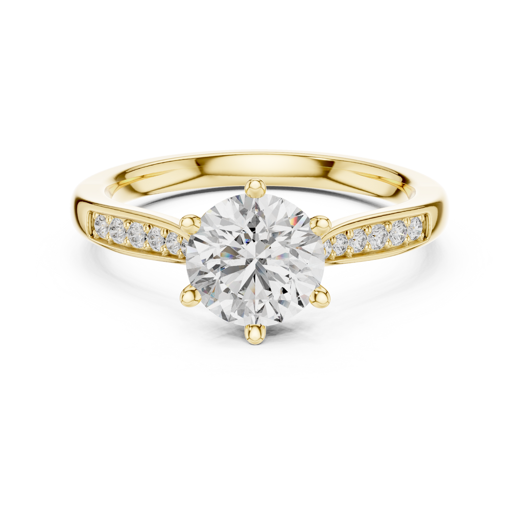 Round Diamond Solitaire Ring With Six Prong