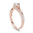 Round Cut Lab Diamond Shink Shank Engagement Ring