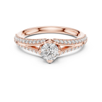 Round Cut Lab Diamond Shink Shank Engagement Ring