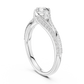 Round Cut Lab Diamond Shink Shank Engagement Ring