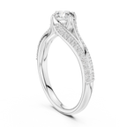 Round Cut Lab Diamond Shink Shank Engagement Ring