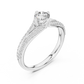 Round Cut Lab Diamond Shink Shank Engagement Ring
