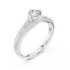 Round Cut Lab Diamond Shink Shank Engagement Ring