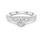 Round Cut Lab Diamond Shink Shank Engagement Ring