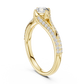 Round Cut Lab Diamond Shink Shank Engagement Ring