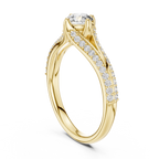 Round Cut Lab Diamond Shink Shank Engagement Ring