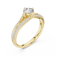 Round Cut Lab Diamond Shink Shank Engagement Ring