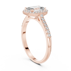 Emerald Cut Lab Diamond Halo Engagement Ring