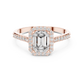 Emerald Cut Lab Diamond Halo Engagement Ring