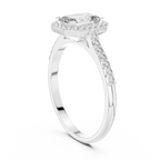 Emerald Cut Lab Diamond Halo Engagement Ring