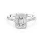 Emerald Cut Lab Diamond Halo Engagement Ring