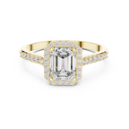 Emerald Cut Lab Diamond Halo Engagement Ring