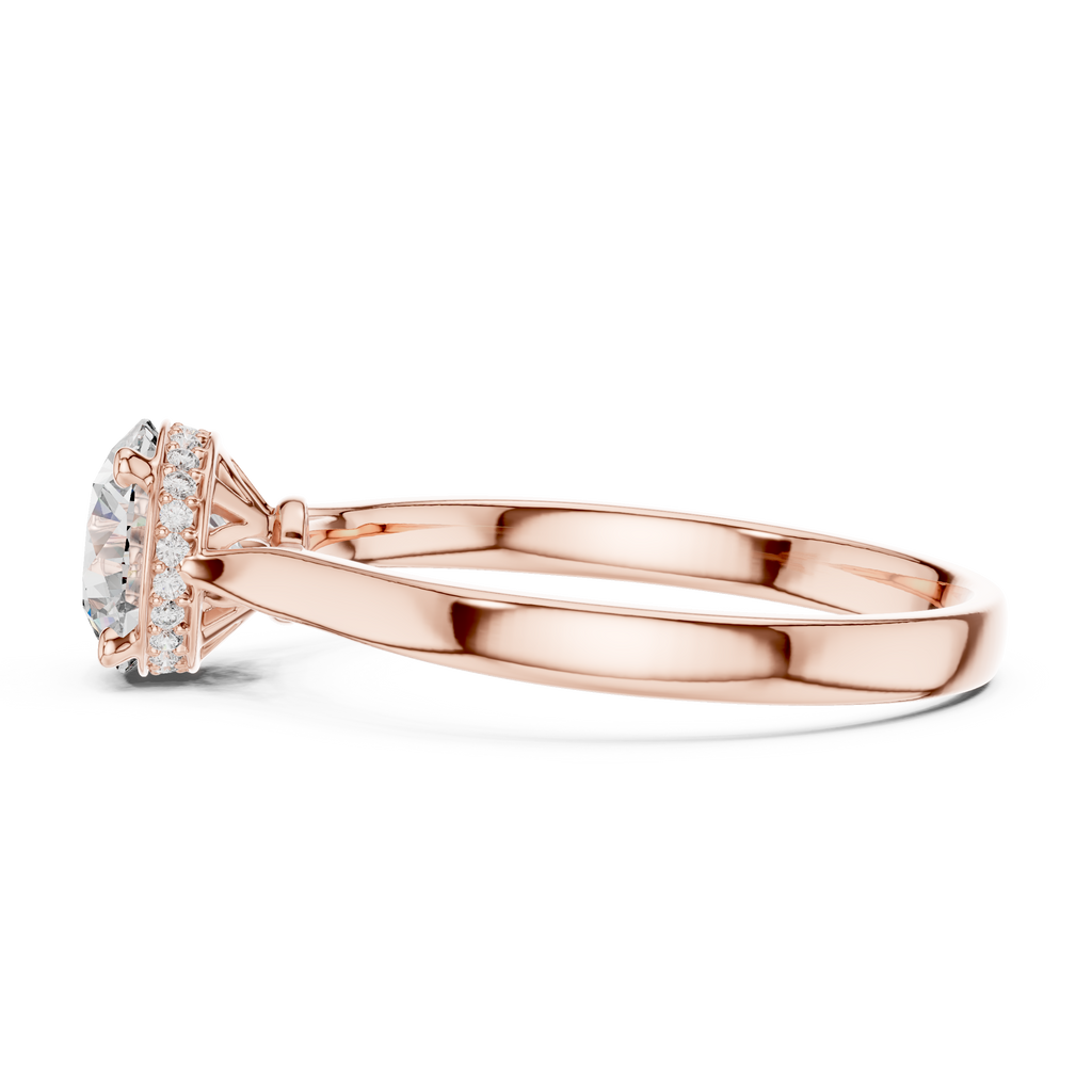 Hidden Halo Solitaire Ring With Round Cut Diamond