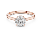 Hidden Halo Solitaire Ring With Round Cut Diamond